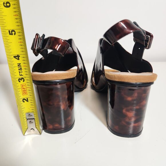 NEW Anthropologie Silent D Collins Cross Strap Sandals Tortoise Size 8 EU 39 - Picture 3 of 5
